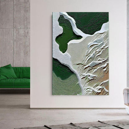 Canvas Print Verdant Cliffs III Tailored Canvases, green abstract cliff textures on crafting canvas on Tampa Home & Garden Store