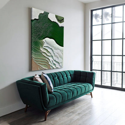 Canvas Print Verdant Cliffs II by Tailored Canvases; green layered landscape on crafting canvas on Tampa Home & Garden Store