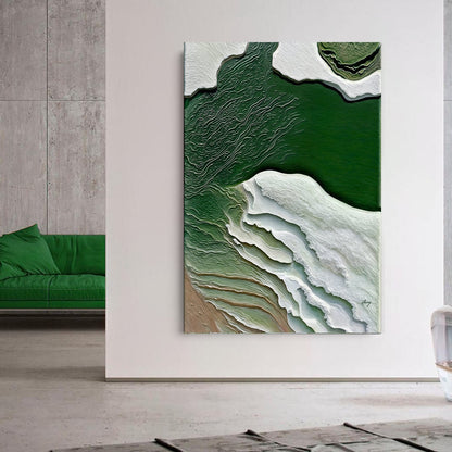 Canvas Print Verdant Cliffs II by Tailored Canvases; green and white cliff textures on Tampa Home & Garden Store