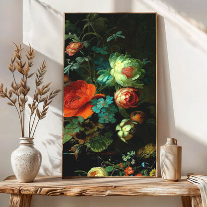 Canvas Print Verdant Elegance by Tailored Canvases; lush florals on dark canvas on Tampa Home & Garden Store