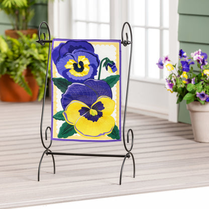 Vibrant Pansies Applique Garden Flag - Tampa Home & Garden Store