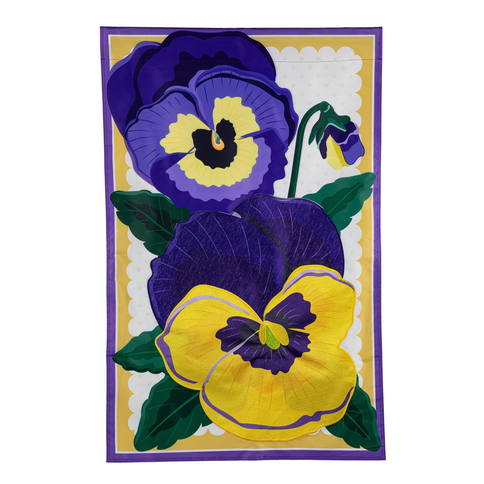 Vibrant Pansies Applique House Flag - Tampa Home & Garden Store