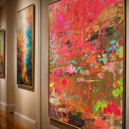 Canvas Print Vibrant Veil by Tailored Canvases, colorful crafting canvases trio in gallery on Tampa Home & Garden Store