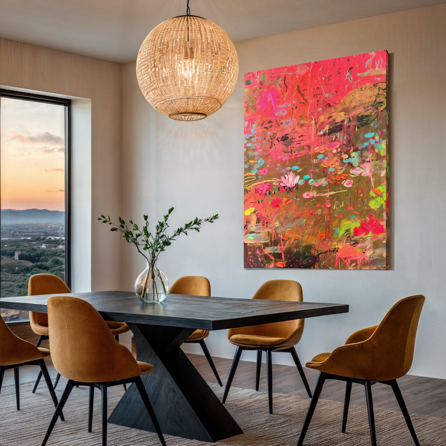 Canvas Print: Vibrant Veil by Tailored Canvases; abstract pink art on wall on Tampa Home & Garden Store