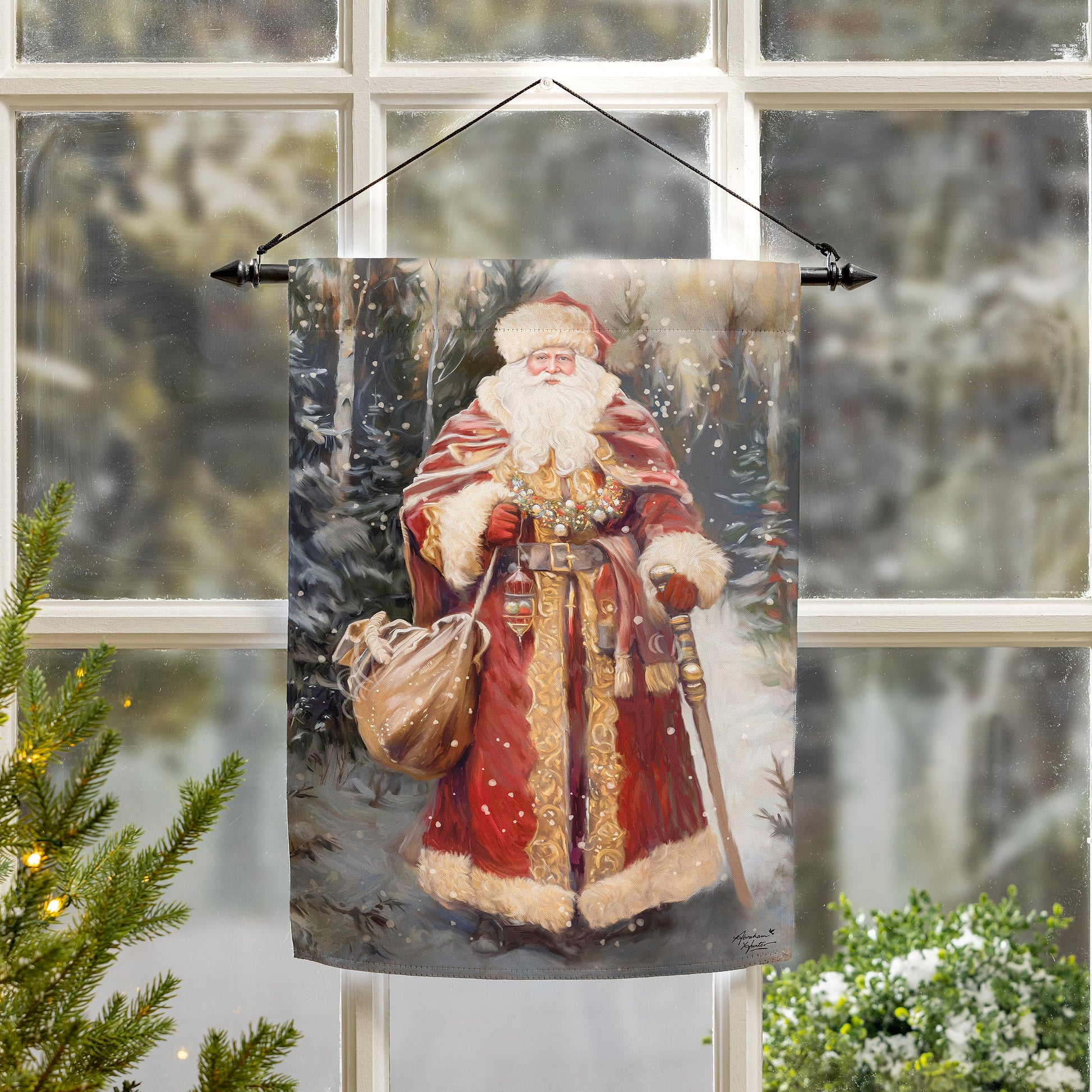 Victorian Santa Suede Garden Flag - Tampa Home & Garden Store