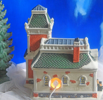 Victorian Train Station. Illuminated Christmas Village House. Potterville Station. Holiday Time. Holiday Decor. - Tampa Home & Garden Store