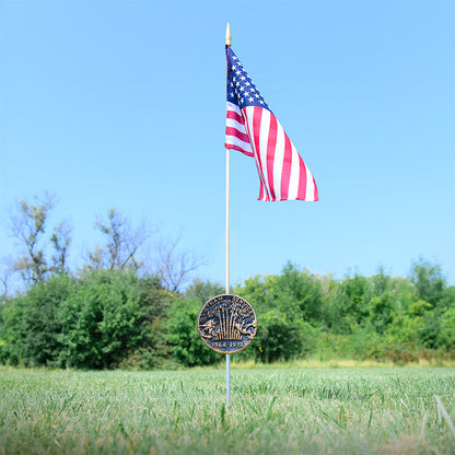 Vietnam Service Grave Marker & Flag Holder with Aluminum Ground Spike | Made in USA - Tampa Home & Garden Store