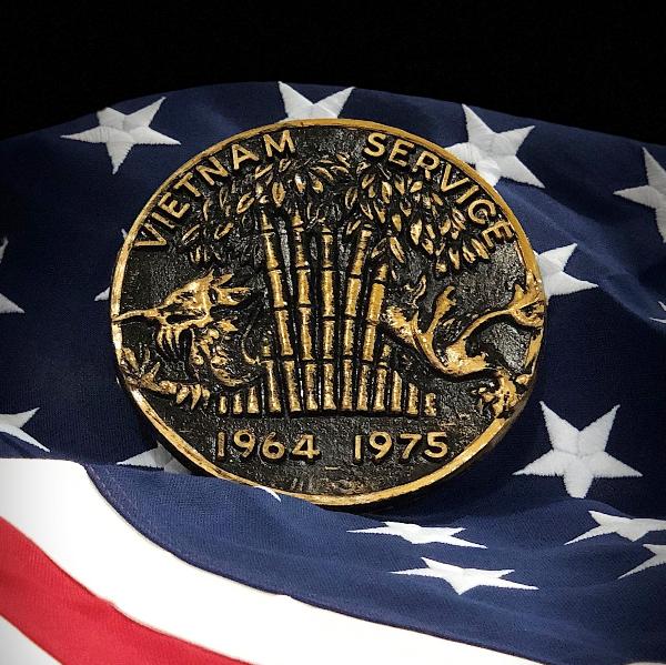 Vietnam Service Grave Marker & Flag Holder with Aluminum Ground Spike | Made in USA - Tampa Home & Garden Store