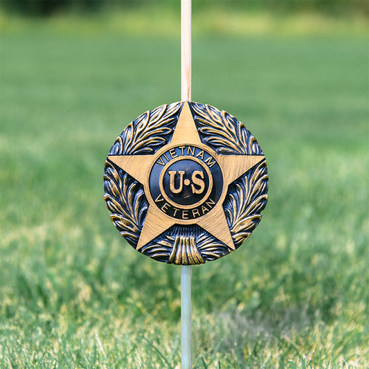 Vietnam Veteran Grave Marker & Flag Holder with Aluminum Ground Spike | Made in USA - Tampa Home & Garden Store