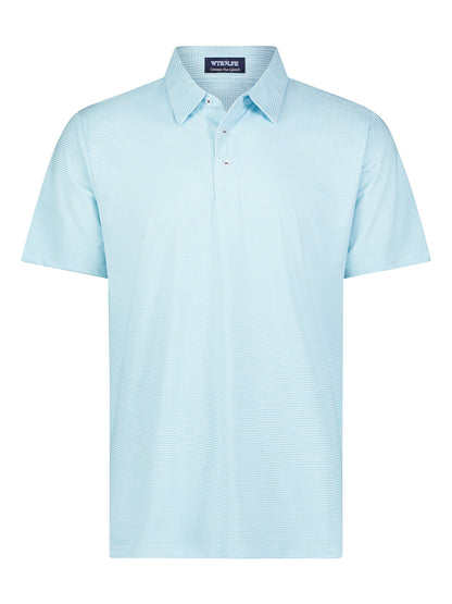 Vineyard Polo by White Water Life in light blue gingham on Tampa Home & Garden Store