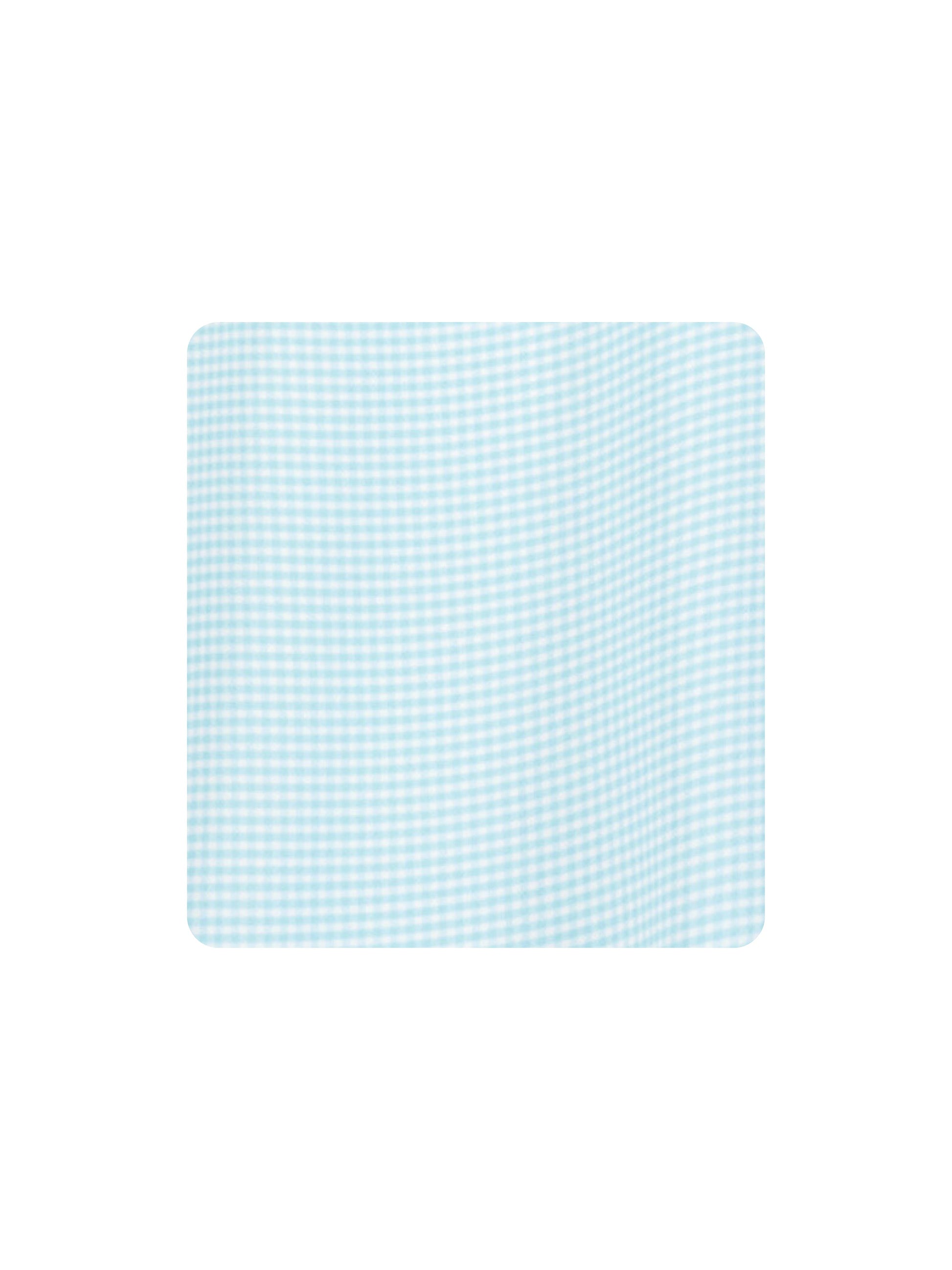 Vineyard Polo fabric swatch in light blue gingham with rounded corners on Tampa Home & Garden Store