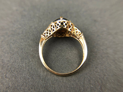 Vintage 10k Gold Ring with Natural Green Peridot and Diamond Halo. Gift for Her. - Tampa Home & Garden Store