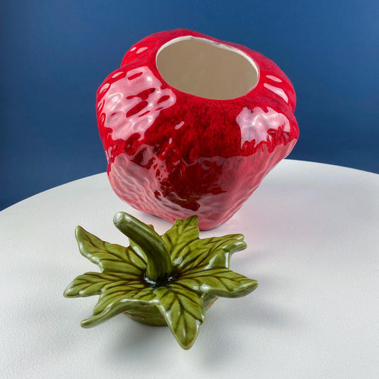 Vintage 1975 Strawberry Cookie Storage Jars. Set of 2 Collectible Canisters. Red Kitchen Craft Kids Room Decor. Gift for Mom, Dad, Friend. - Tampa Home & Garden Store