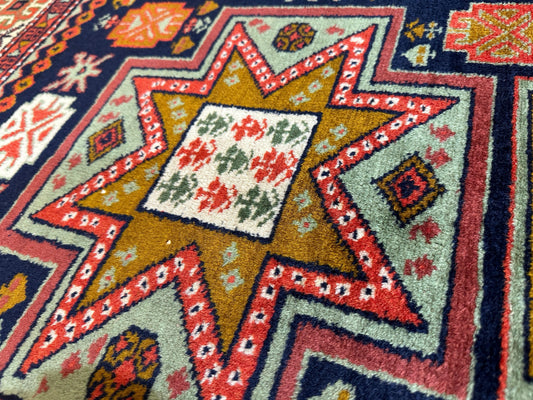 Vintage Armenian Karabakh/Artsakh Wool Rug | 1960s Hand-Knotted 4x7 - Tampa Home & Garden Store