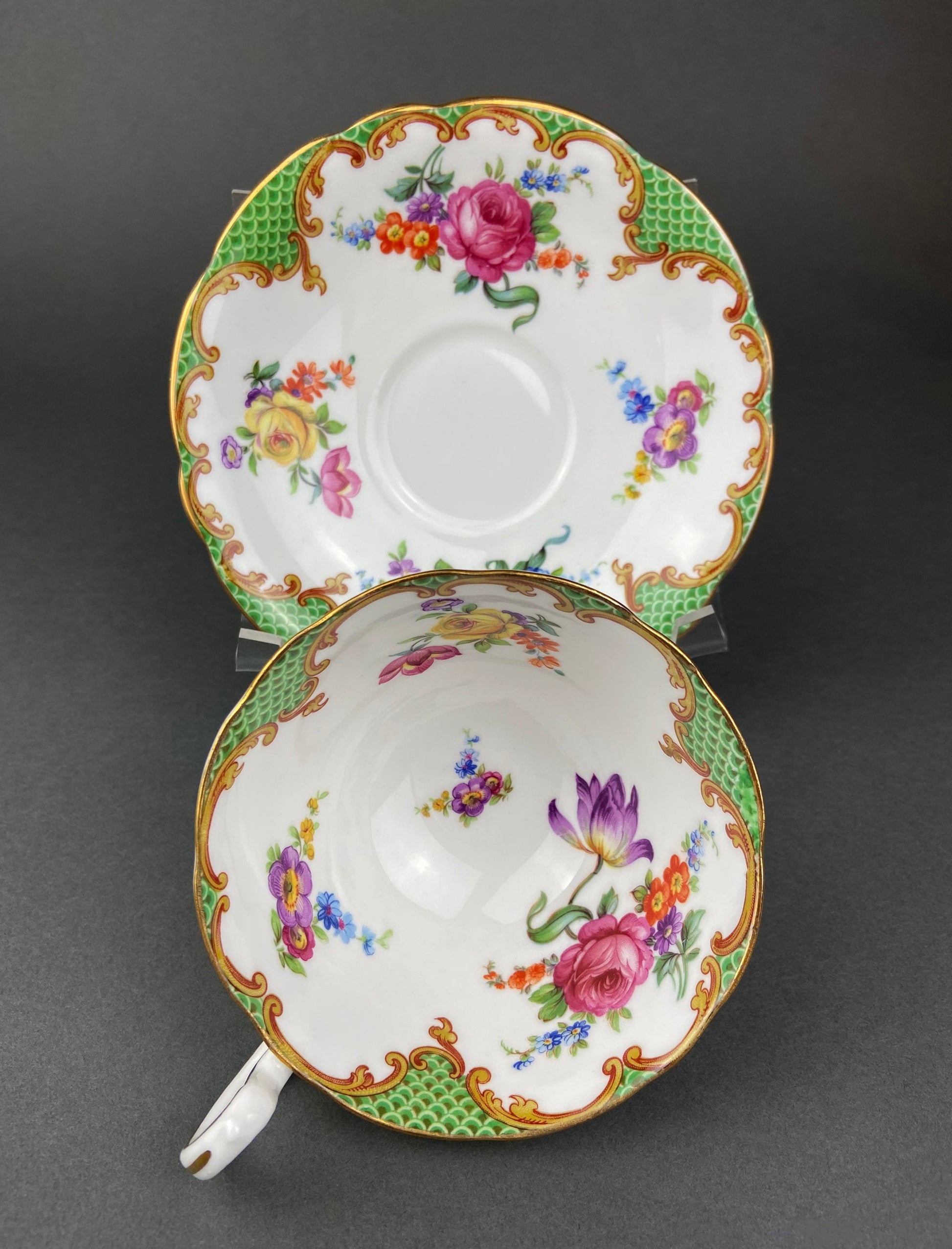Vintage Aynsley Fine Bone China Tea Cup and Saucer - Floral England - Tampa Home & Garden Store