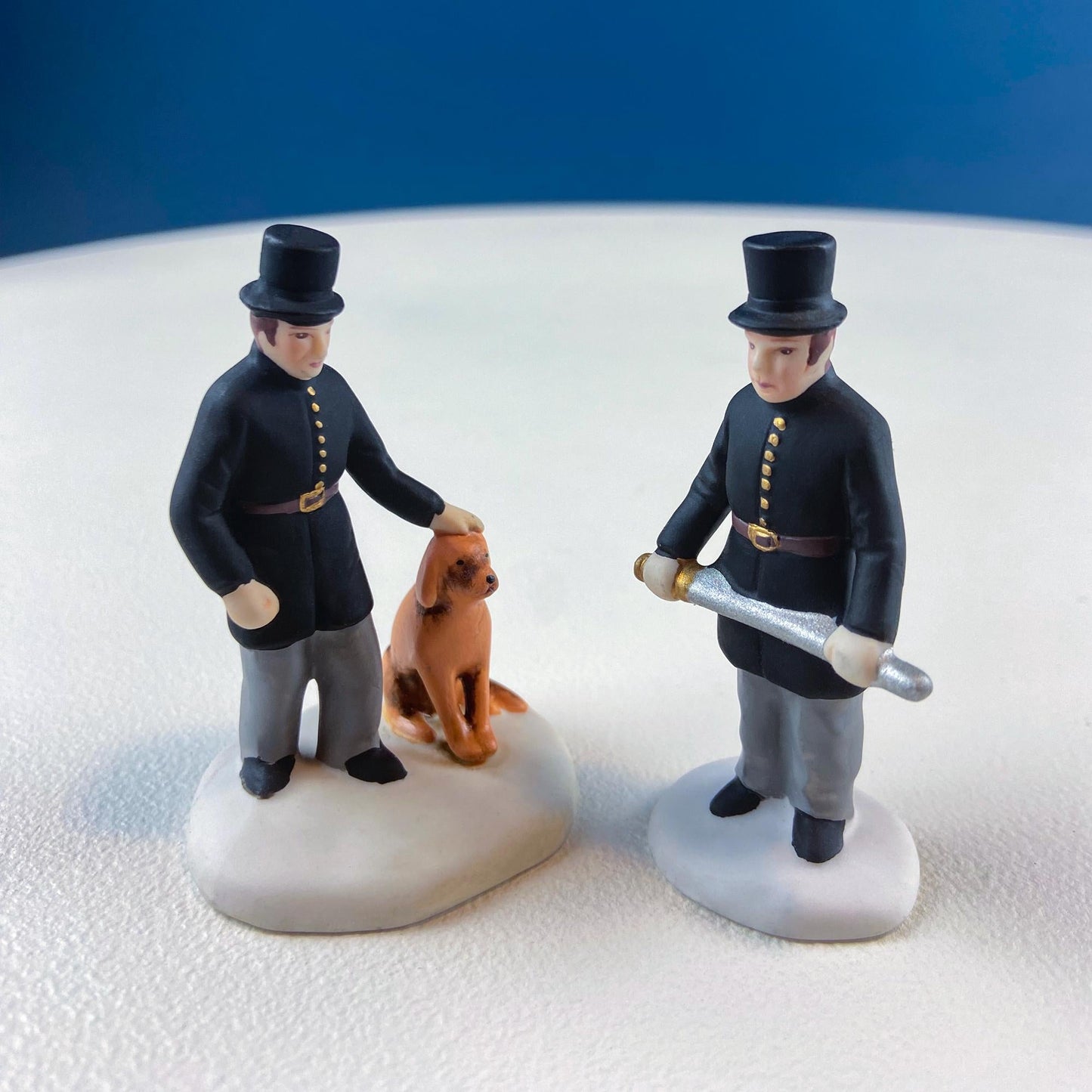Vintage Blenham Street Bank & 2 Policeman Figurines by Department 56. Illuminated Christmas Village House. Dickens Village. Holiday Display. - Tampa Home & Garden Store