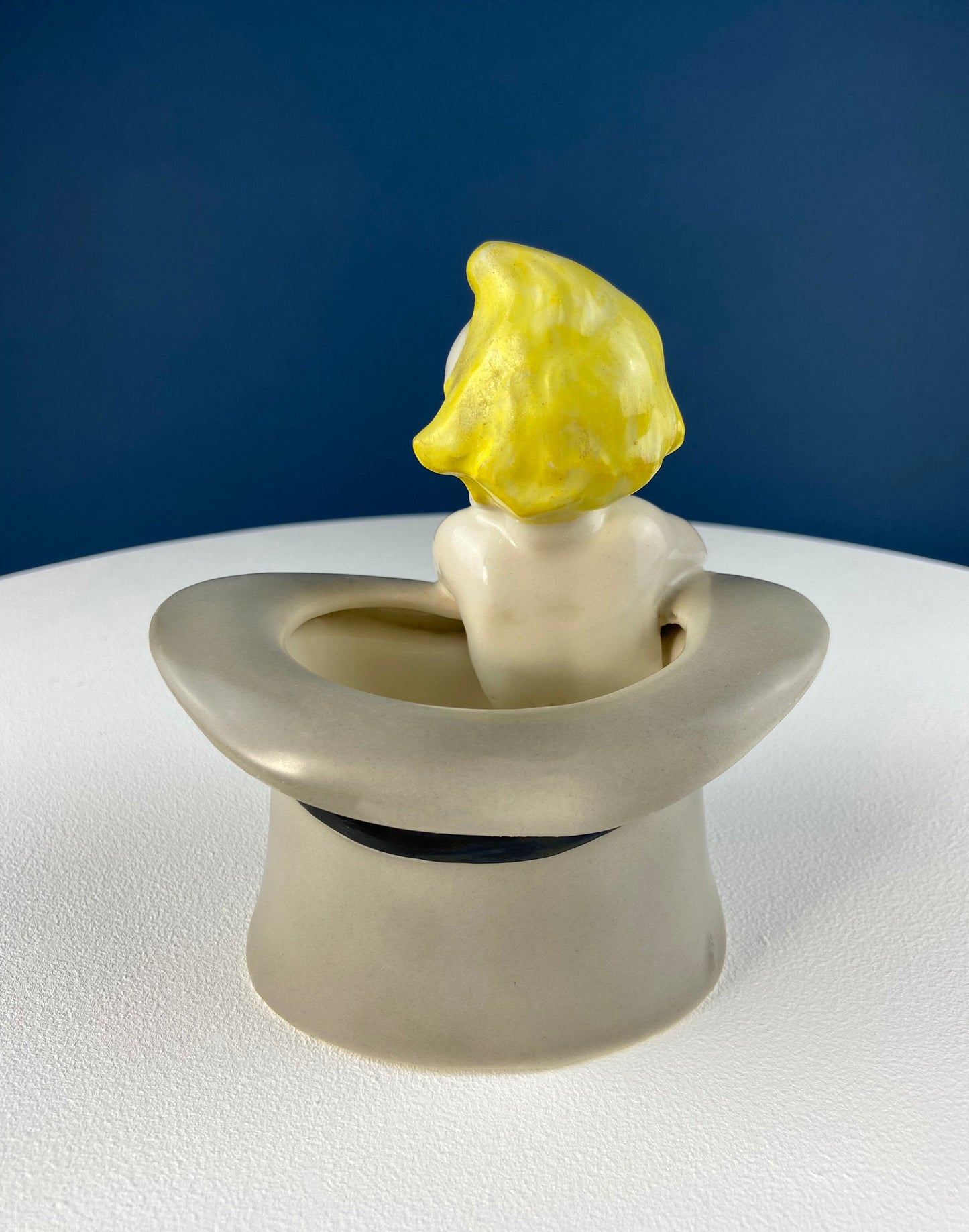 Vintage Blonde Baby Figurine in Top Hat: Royal Crown Planter, Vanity Tray - Tampa Home & Garden Store