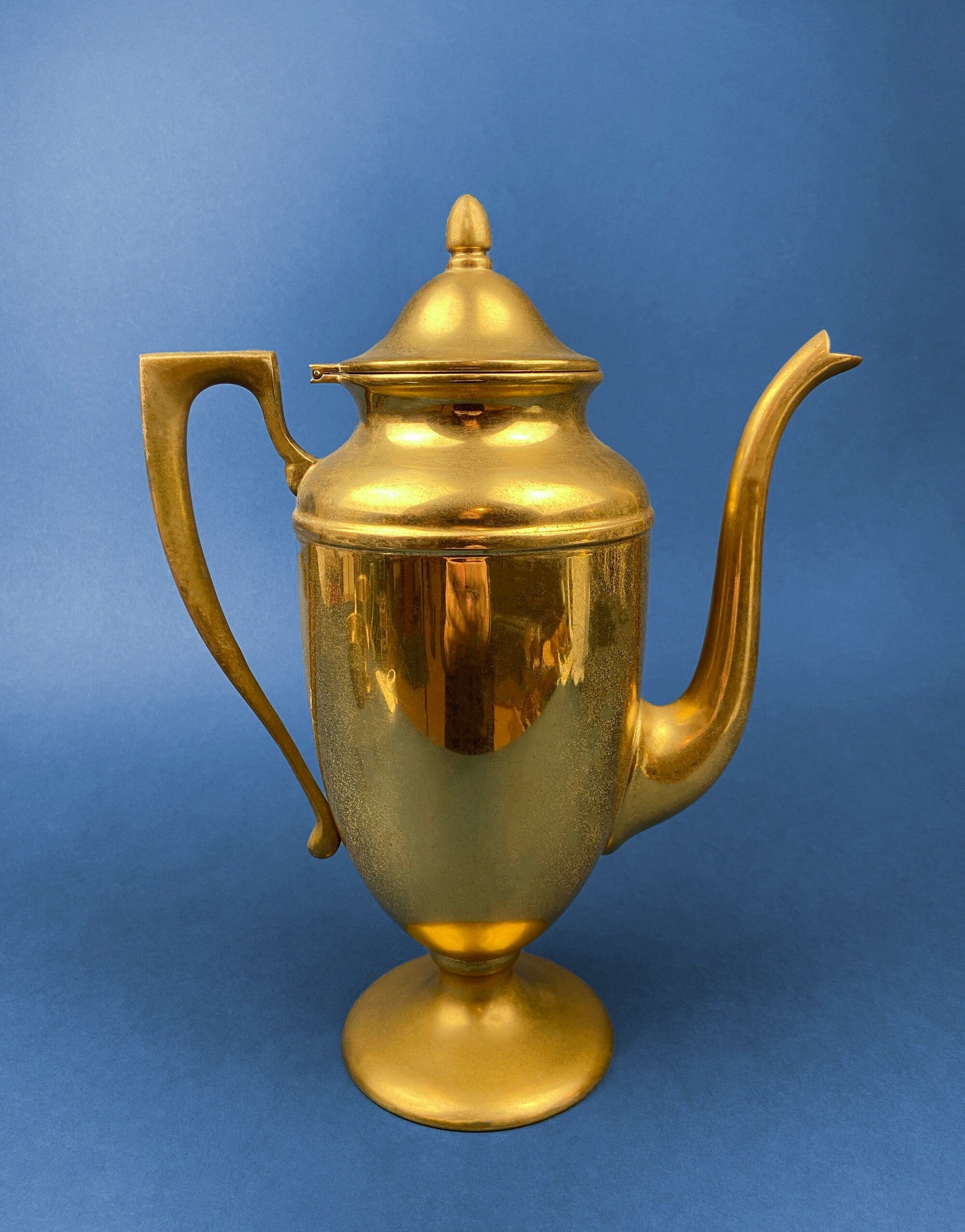 Vintage Brass Coffee Pot, Creamer & Sugar Bowl. Heavy Brass with Art Deco Style Handles. Elegant Coffee Service. - Tampa Home & Garden Store