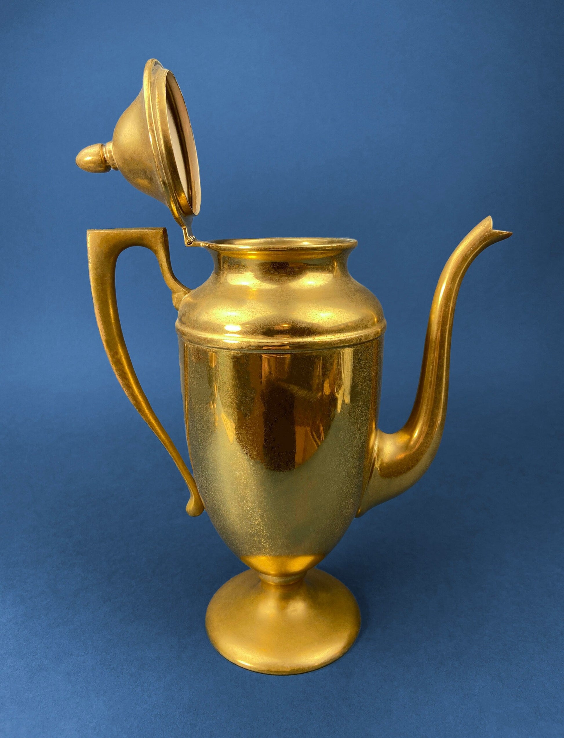 Vintage Brass Coffee Pot, Creamer & Sugar Bowl. Heavy Brass with Art Deco Style Handles. Elegant Coffee Service. - Tampa Home & Garden Store