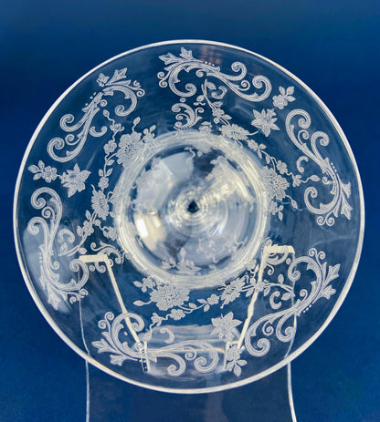 Vintage Cambridge Rose Point Champagne Glasses. Set of Five Tall Sherbets. Floral Etching Stemware. Fine Dining. Wedding Gift Idea. - Tampa Home & Garden Store
