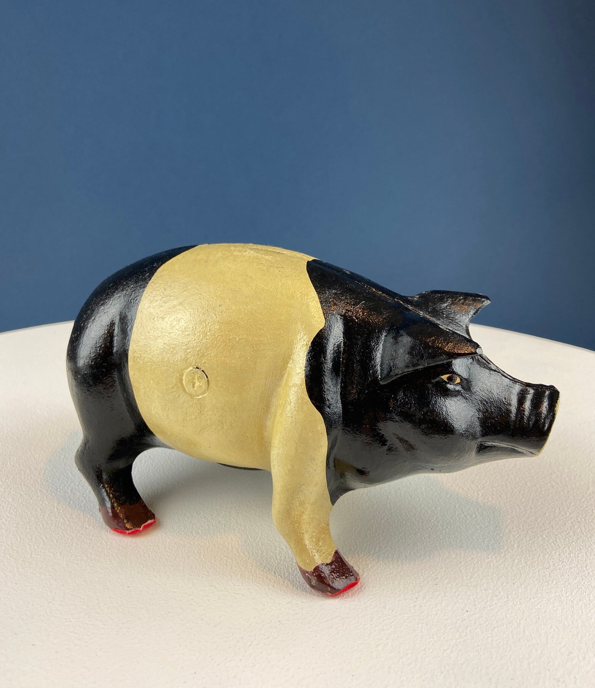 Vintage Cast Iron Piggy Bank. Black/White Metal Pig for Collecting Coins. Collectible Animal Shape Bank. Gift for Kids, Grandkids, Students - Tampa Home & Garden Store