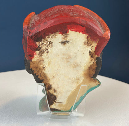 Vintage Chalkware Head of Smilling Asian Man in Red Hat. Life Like Caricature of Coolio. Ethnic Wall Hanging/Wall Art. Collectible Bus - Tampa Home & Garden Store