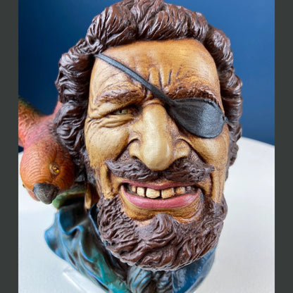 Vintage Chalkware Heads of Pirate with Parrot and Highwayman with Pistol. Life Like Caricatures of Pirate & Bandit. Wall Hangings/Wall Art. - Tampa Home & Garden Store