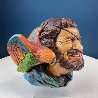 Vintage Chalkware Heads of Pirate with Parrot and Highwayman with Pistol. Life Like Caricatures of Pirate & Bandit. Wall Hangings/Wall Art. - Tampa Home & Garden Store
