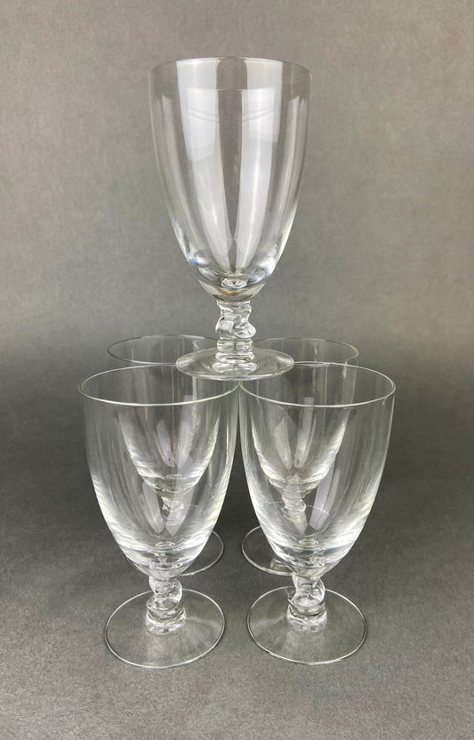 Vintage Contour Clear by Fostoria Crystal Juice Glasses with S Shaped Stem. Set of Five Small Stemware. Collectible Glassware. Fine Dining. - Tampa Home & Garden Store