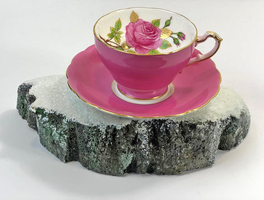 Vintage Cup and Saucer by Staffordshire, England. Hand Painted Tea Set Signed by Artist. - Tampa Home & Garden Store