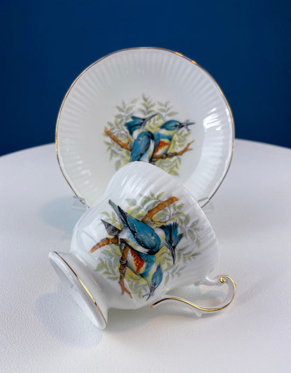 Vintage Cup and Saucer with Yellow Birds. Queens's Fine Bone China. Birds of America. Pair of Finches. Gift of Love. Modern Farmhouse. - Tampa Home & Garden Store