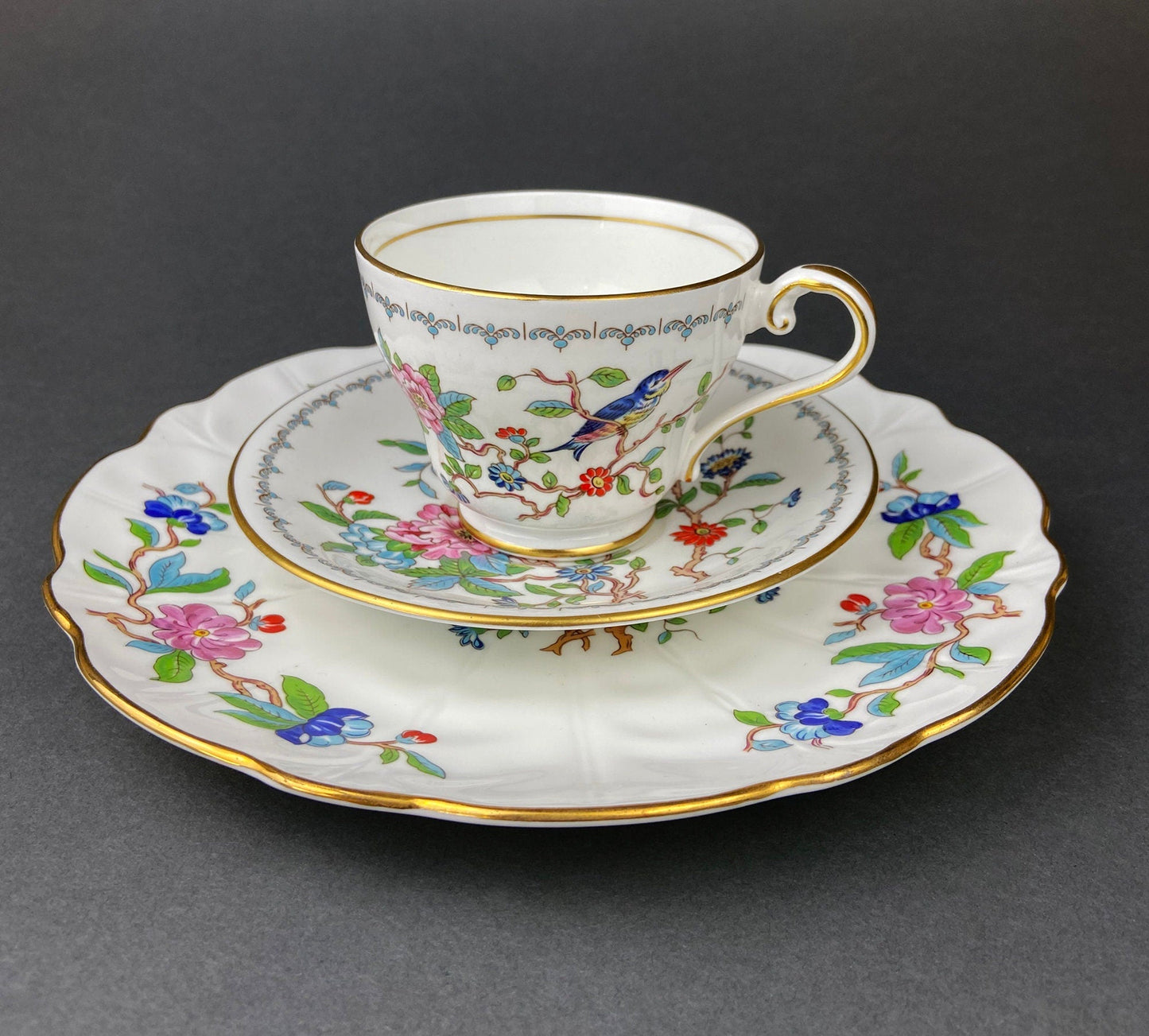Vintage Cup and Saucer with Yellow Birds. Queens's Fine Bone China. Birds of America. Pair of Finches. Gift of Love. Modern Farmhouse. - Tampa Home & Garden Store