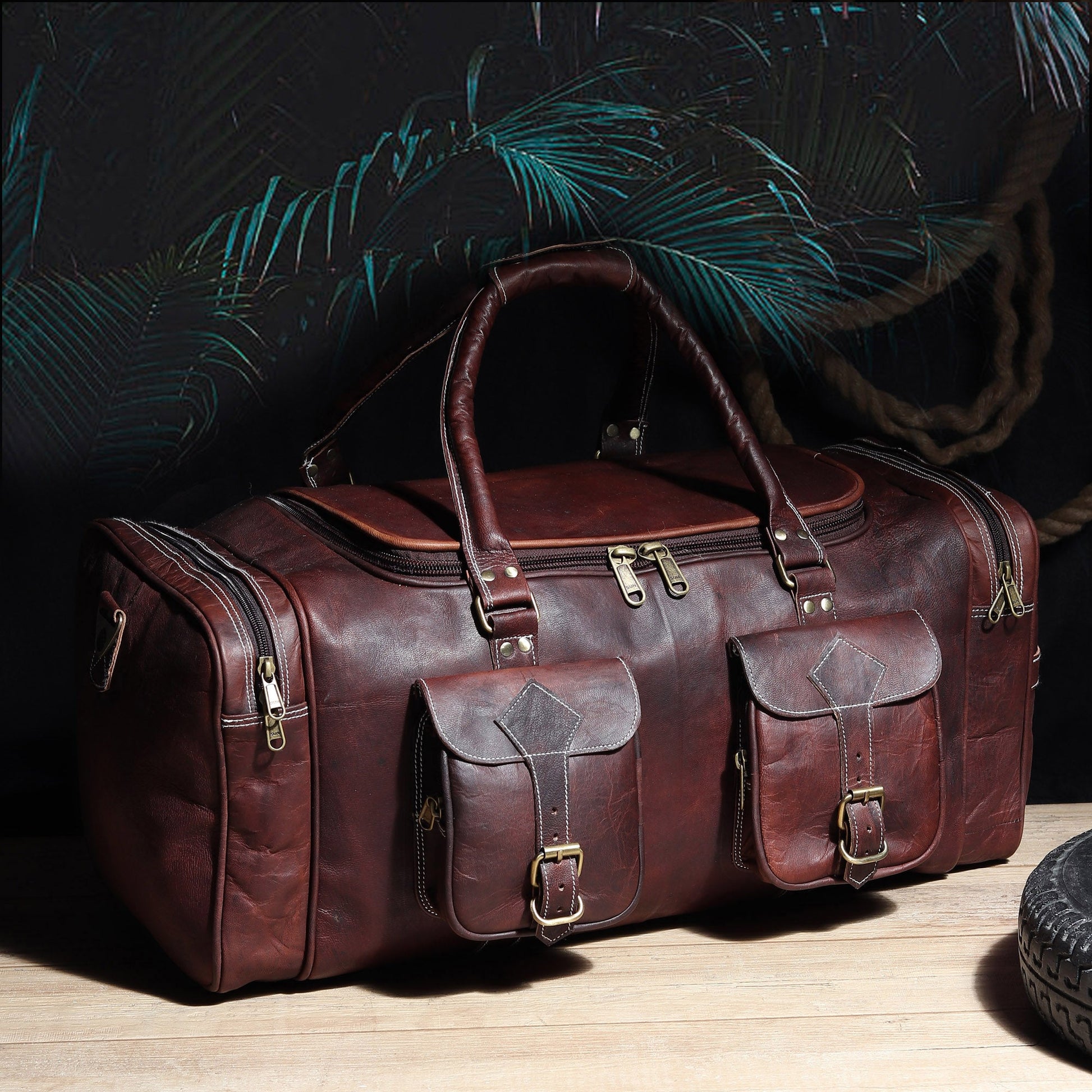 Vintage Dark Brown Traveller Duffle Bag - Tampa Home & Garden Store