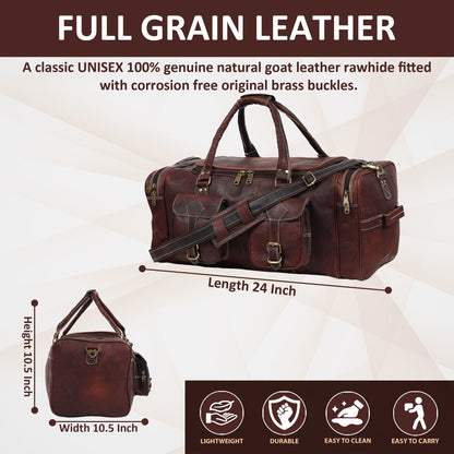 Vintage Dark Brown Traveller Duffle Bag - Tampa Home & Garden Store