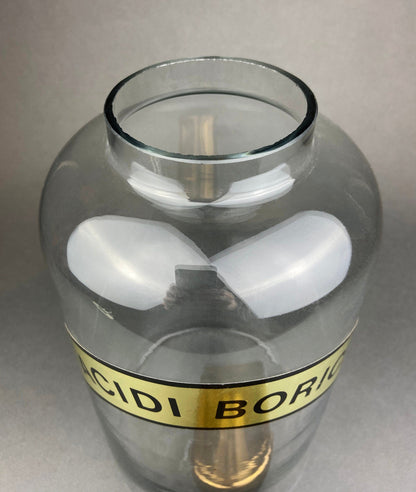 Vintage, Extra Large Apothecary Bottles. Italian, Boric Acid & Sodium Bicarbonate Jars with Brass Caps. Set of Two Apothecary Jars. - Tampa Home & Garden Store