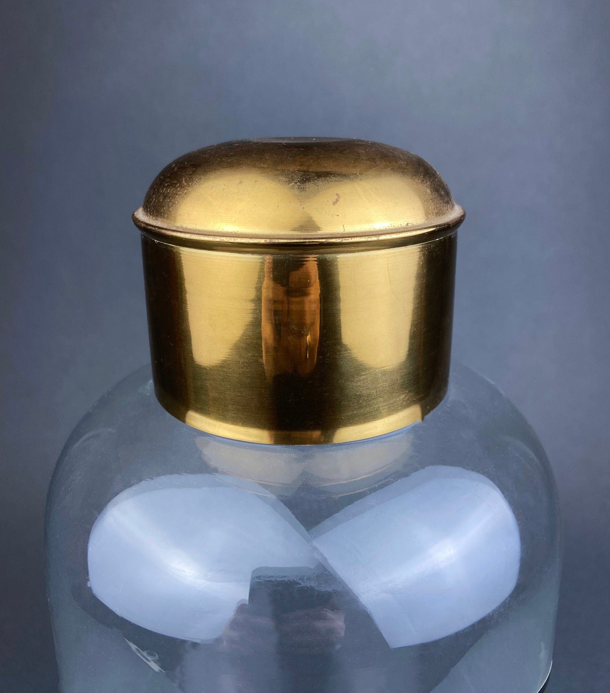 Vintage, Extra Large Apothecary Bottles. Italian, Boric Acid & Sodium Bicarbonate Jars with Brass Caps. Set of Two Apothecary Jars. - Tampa Home & Garden Store