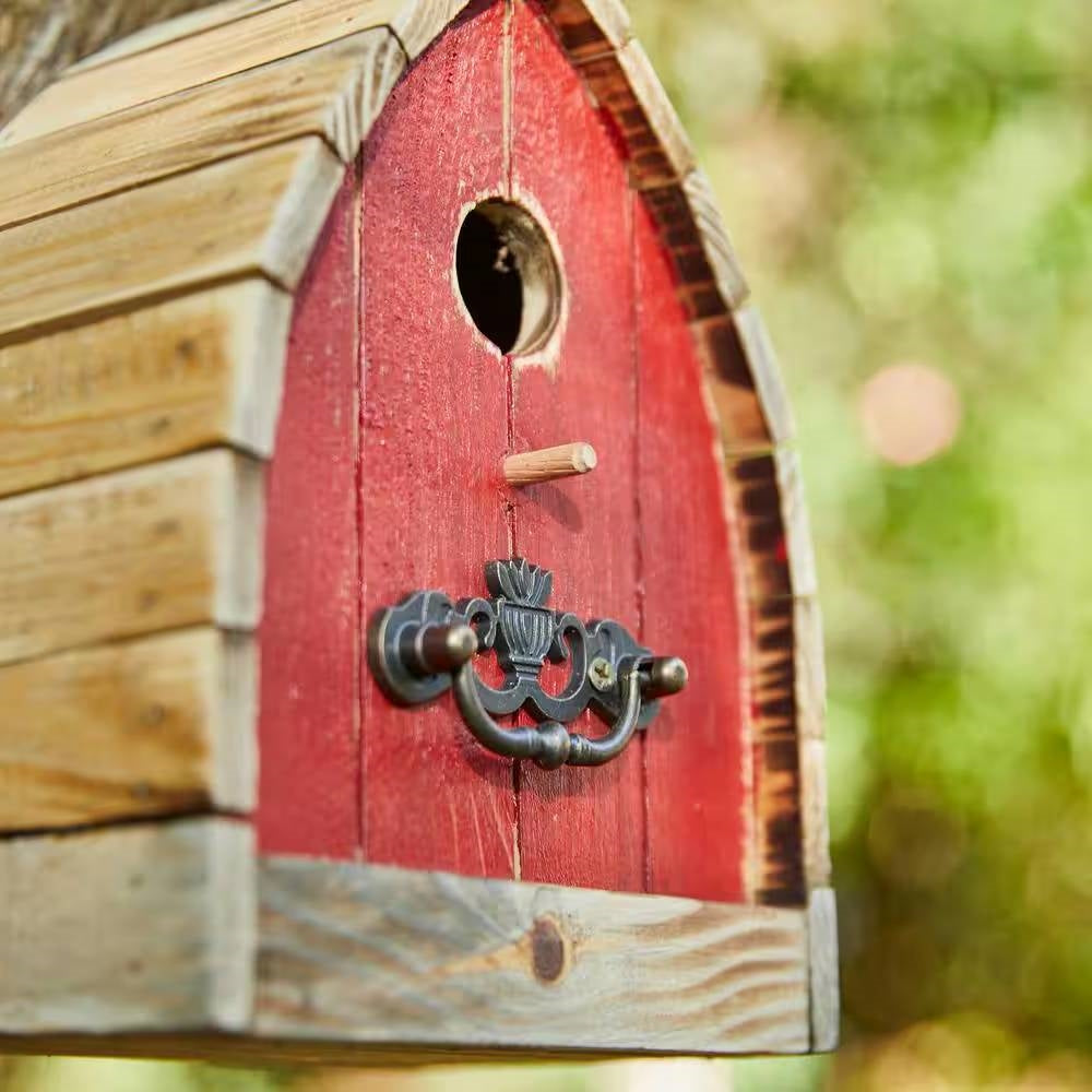 Vintage Farmhouse Style Red Solid Wood Outdoor Birdhouse - Tampa Home & Garden Store