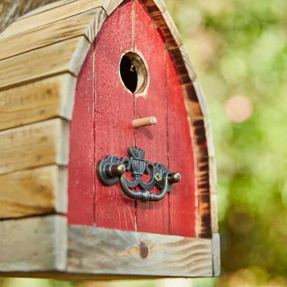 Vintage Farmhouse Style Red Solid Wood Outdoor Birdhouse - Tampa Home & Garden Store