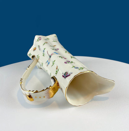 Vintage Fine Bone China Pitcher: Bohemian Chic Floral Vase - Tampa Home & Garden Store