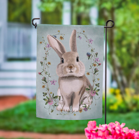 Vintage Floral Hare Suede Garden Flag - Tampa Home & Garden Store