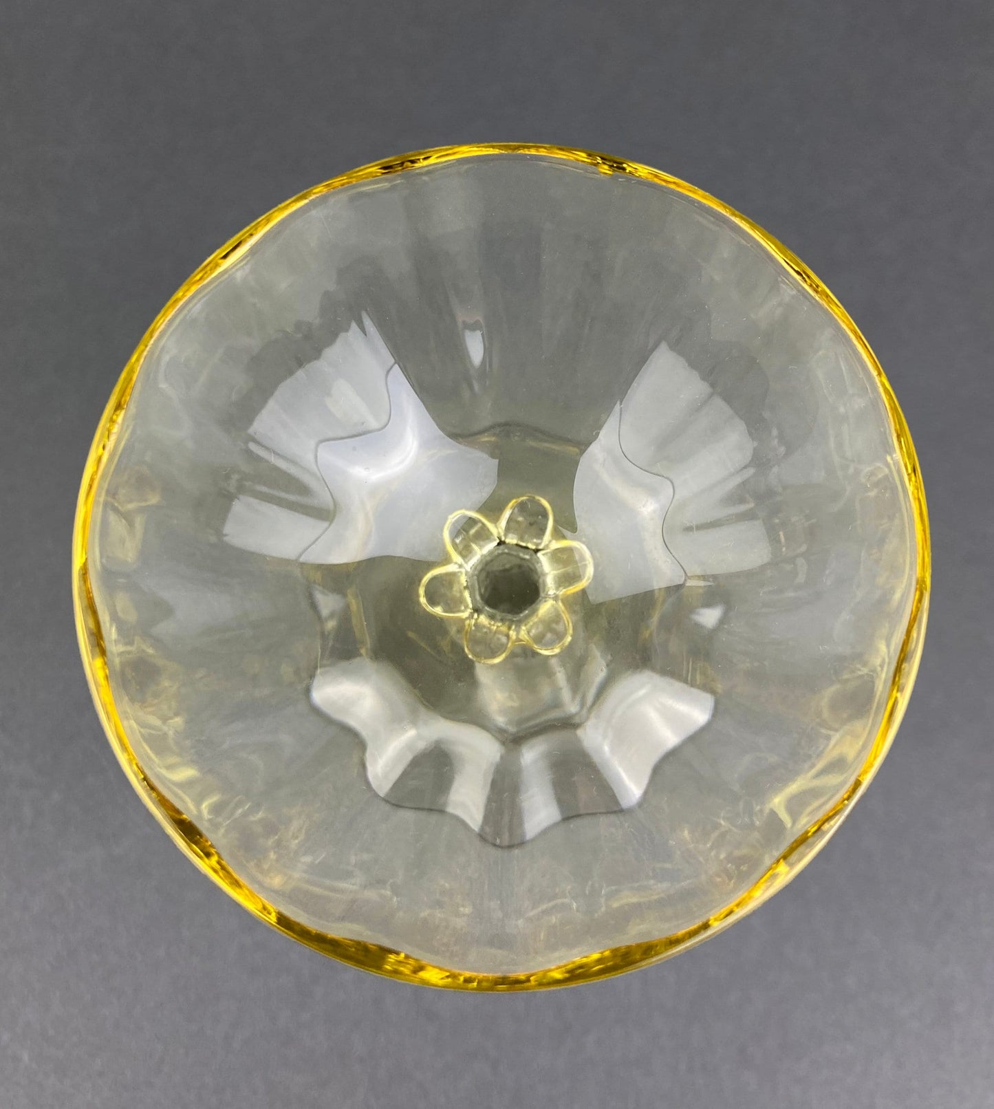 Vintage Fostoria Crystal Topaz Champagne Glasses. Light Yellow Depression Glass Low Sherbet Stemware. Gold Footed Glasses.  Set of Six. - Tampa Home & Garden Store