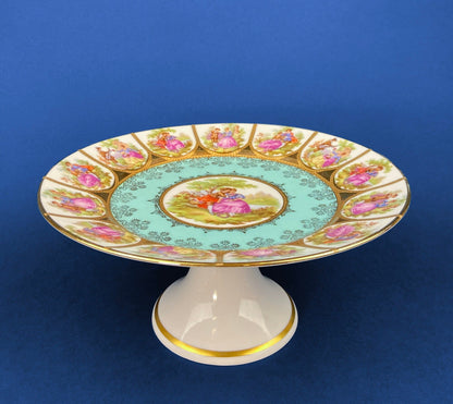 Vintage Fragonard Porcelain Footed Cake Stand, Bavaria OTCO, Collectible - Tampa Home & Garden Store