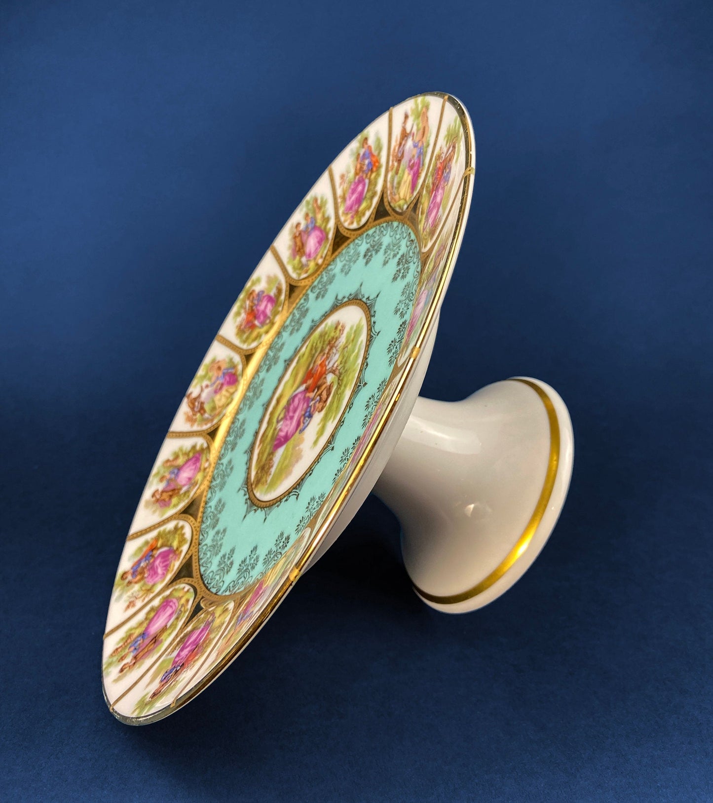 Vintage Fragonard Porcelain Footed Cake Stand, Bavaria OTCO, Collectible - Tampa Home & Garden Store