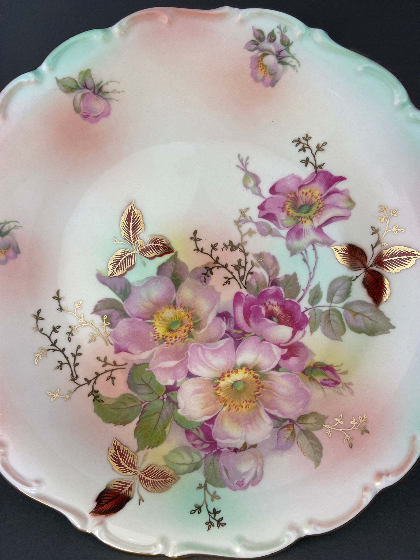 Vintage Fragonard Porcelain Footed Cake Stand, Bavaria OTCO, Collectible - Tampa Home & Garden Store