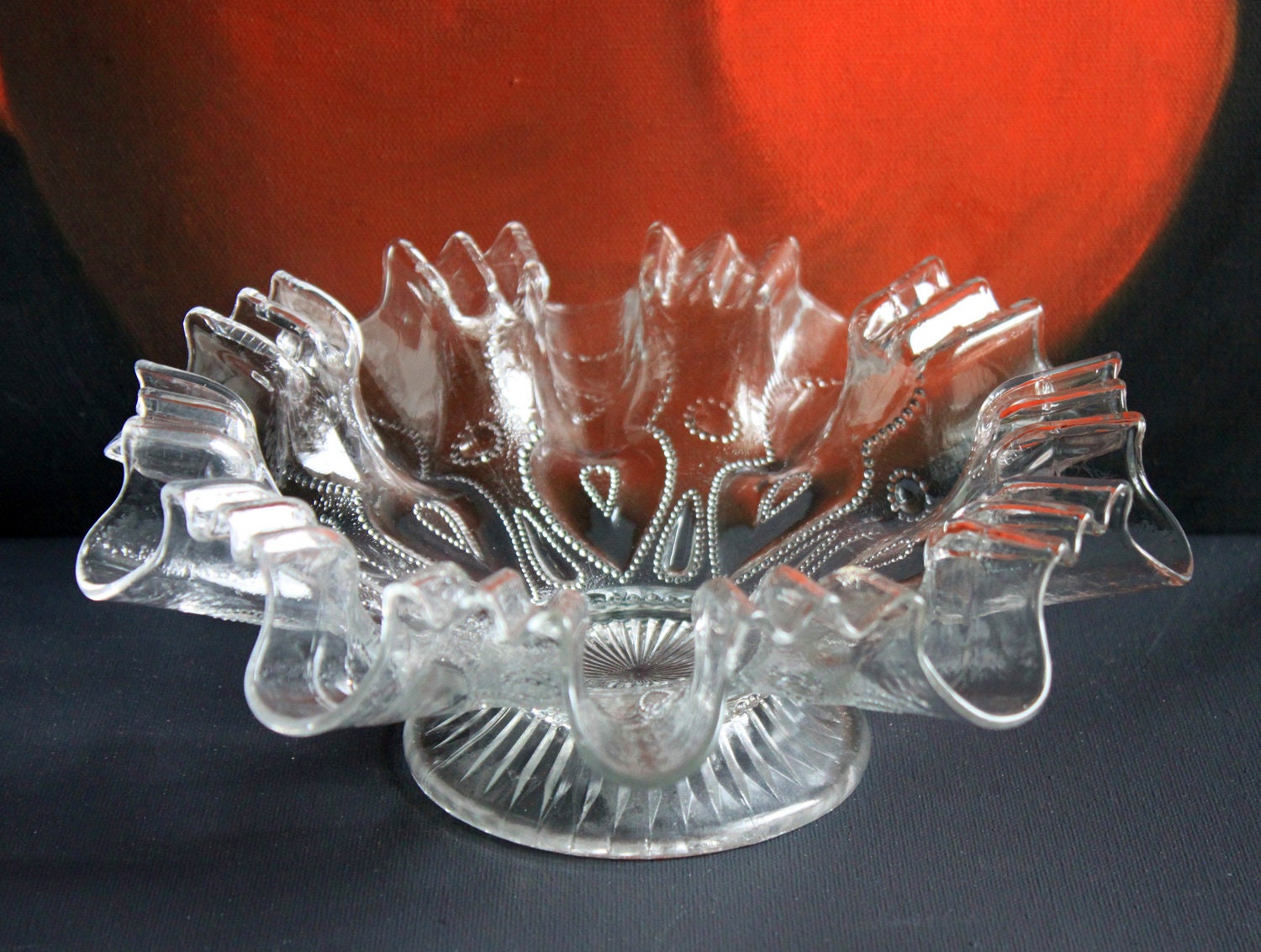 Vintage Glass Bowl. Cabinet Display Depression Glass Bowl. - Tampa Home & Garden Store