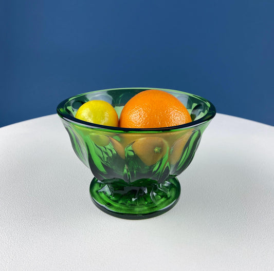 Vintage Green Glass Footed Fruit Candy Serving Bowl. Anchor Hocking Modern Collectible Dish. Dining Room Table Decor. Gift for Him Her. - Tampa Home & Garden Store