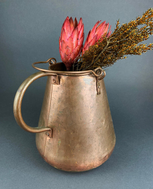 Vintage Hand Hammered Copper Jug. Primitive Pitcher. Copper Vase. Water Vessel. Collectible Rustic Home Decor. - Tampa Home & Garden Store