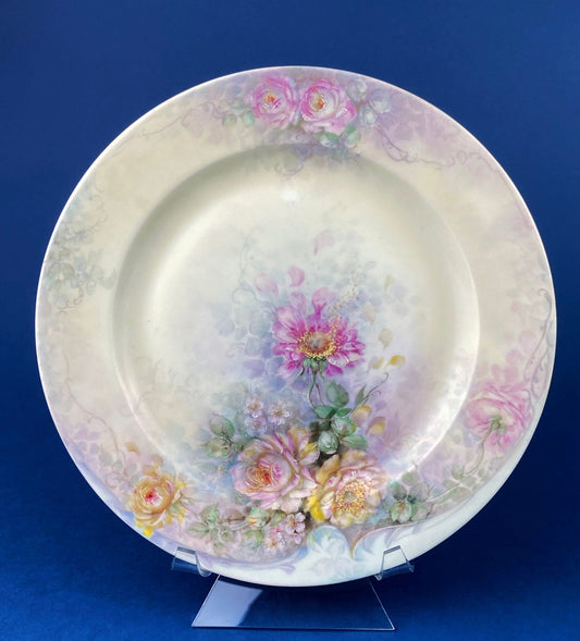 Vintage Hand Painted Plate: Floral Motif Decorative Display, Signed - Tampa Home & Garden Store