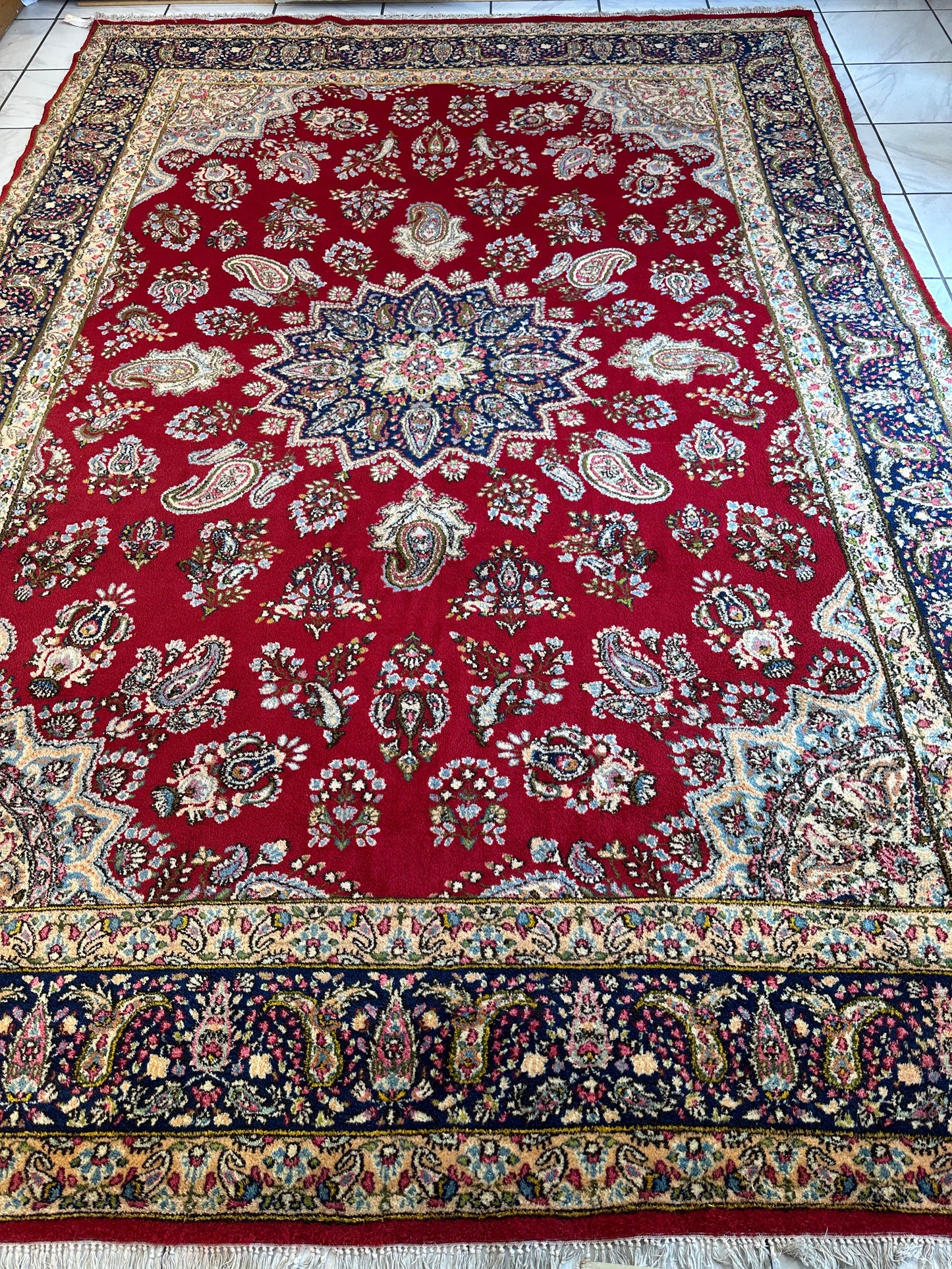 Vintage Kirman Persian Rug | 9’9” x 14’ | Thick Full-Pile Wool | Circa 1960 | K2029 - Tampa Home & Garden Store