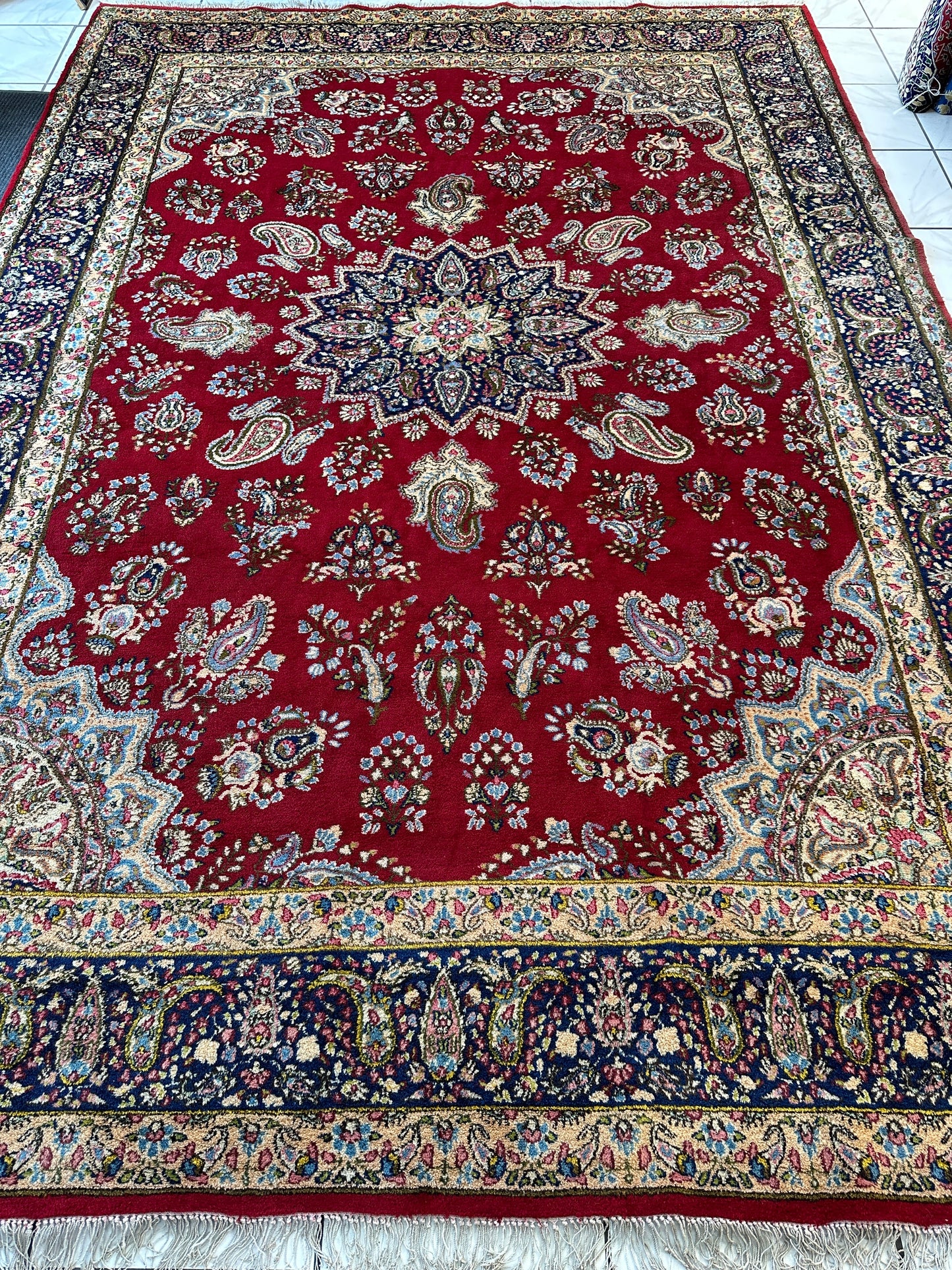 Vintage Kirman Persian Rug | 9’9” x 14’ | Thick Full-Pile Wool | Circa 1960 | K2029 - Tampa Home & Garden Store